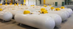 500 gallon below ground ASME steel propane tank with riser
